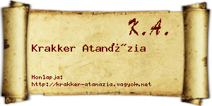 Krakker Atanázia névjegykártya